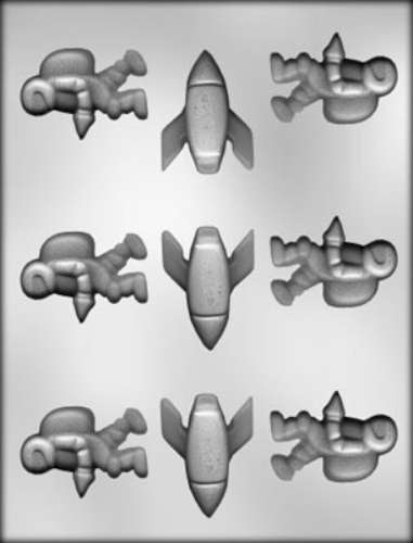 Rocket Ship and Astronaut Chocolate Mould - Click Image to Close